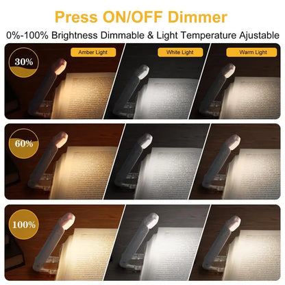 USB Rechargeable LED Book Light – Eye-Friendly & Portable Clip-On Lamp