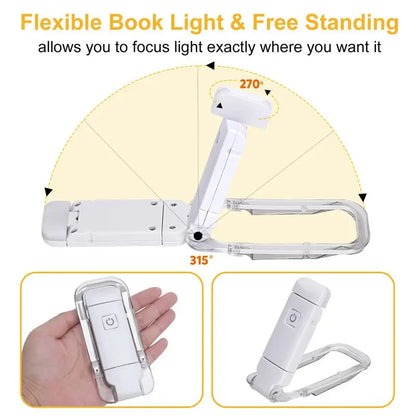 USB Rechargeable LED Book Light – Eye-Friendly & Portable Clip-On Lamp