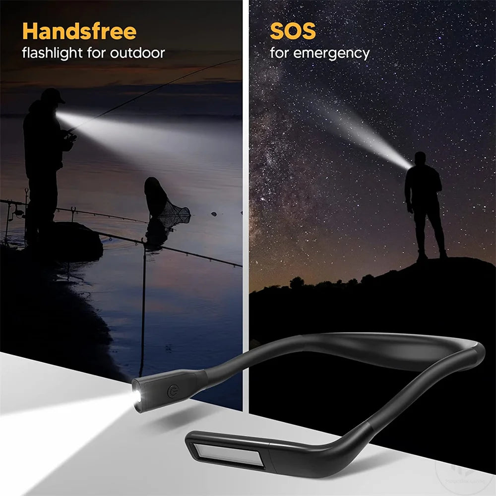 USB Rechargeable Neck Reading Light – Flexible & Eye-Friendly Book Lamp