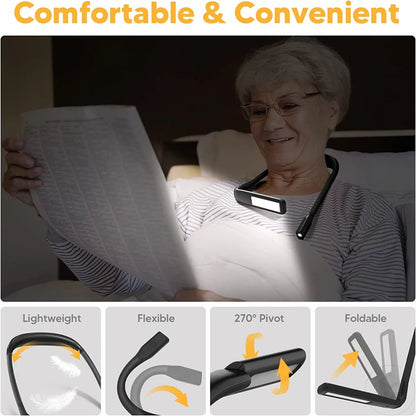 USB Rechargeable Neck Reading Light – Flexible & Eye-Friendly Book Lamp